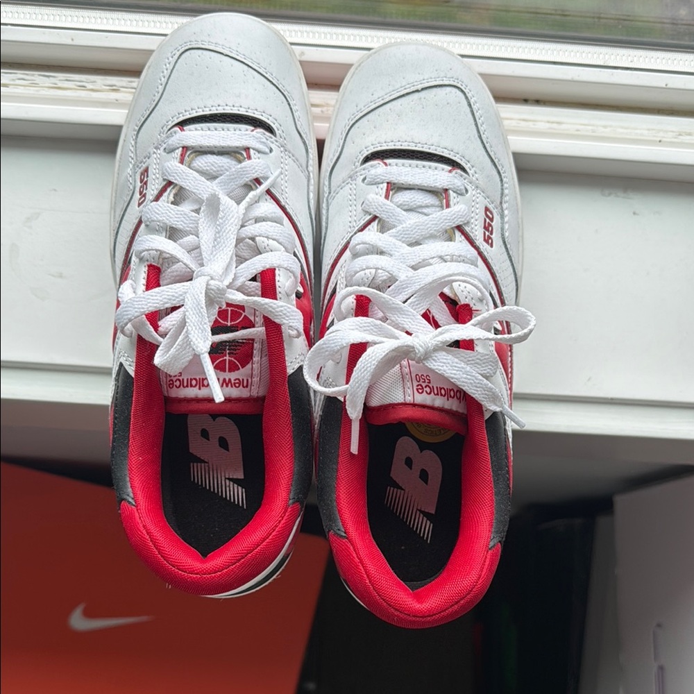 New Balance Red and White Sneakers Athletic Casual